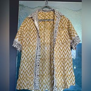 Yellow and White Patterned Shirt